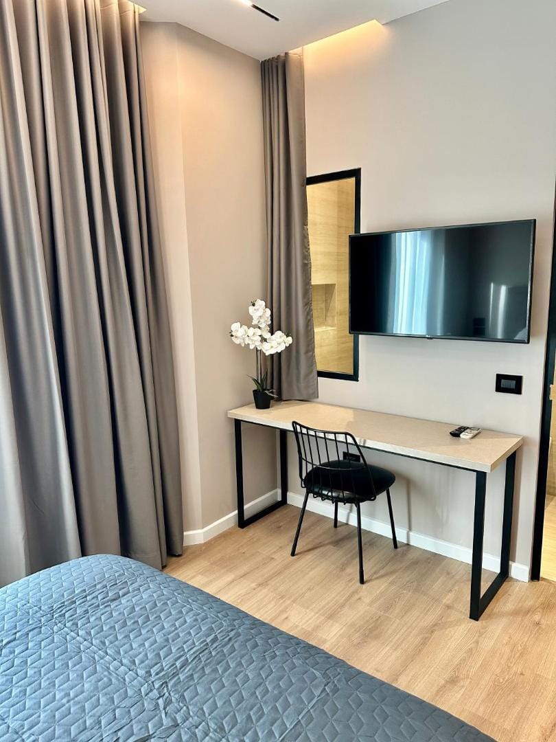 Desk and television