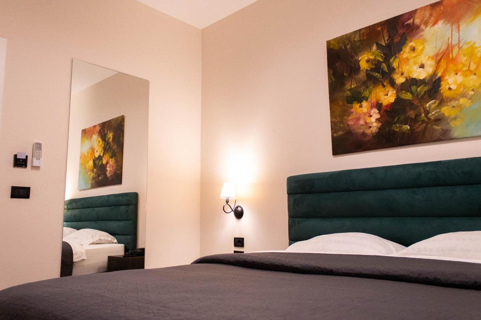 The bed and a painting